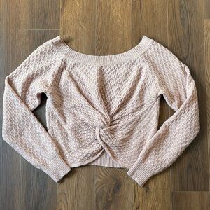 SHEIN Blush Twist Knit Sweater